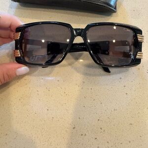 Vintage Cazal unisex black and gold sunglasses